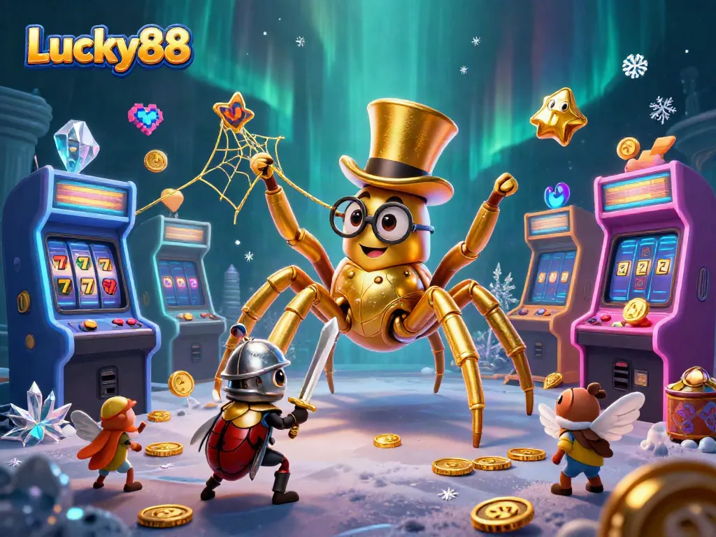 Engage in exciting gameplay at Lucky88 with vibrant visuals, golden rewards, and colorful game elements.