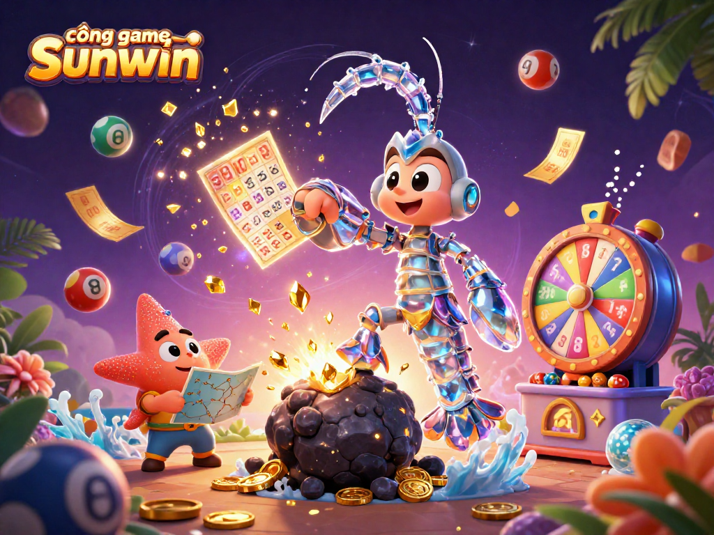 Join the excitement at cổng game sunwin with dynamic action featuring lottery elements and animated prizes.