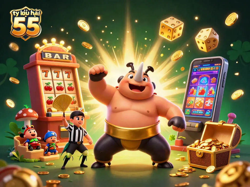 Experience thrilling gameplay and odds with tỷ lệ kèo nhà cái 55 in this vibrant casino illustration!