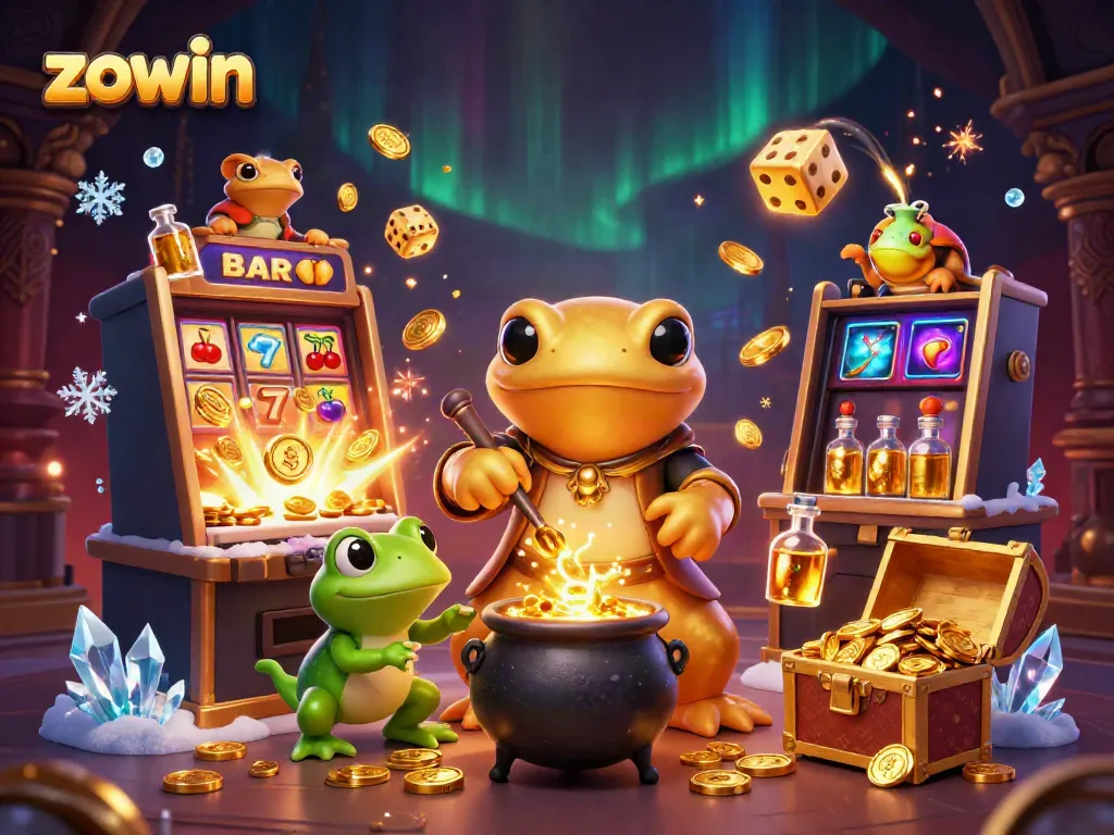 Experience the thrilling zest of Zowin through vibrant 3D casino artwork, showcasing excitement in gaming.