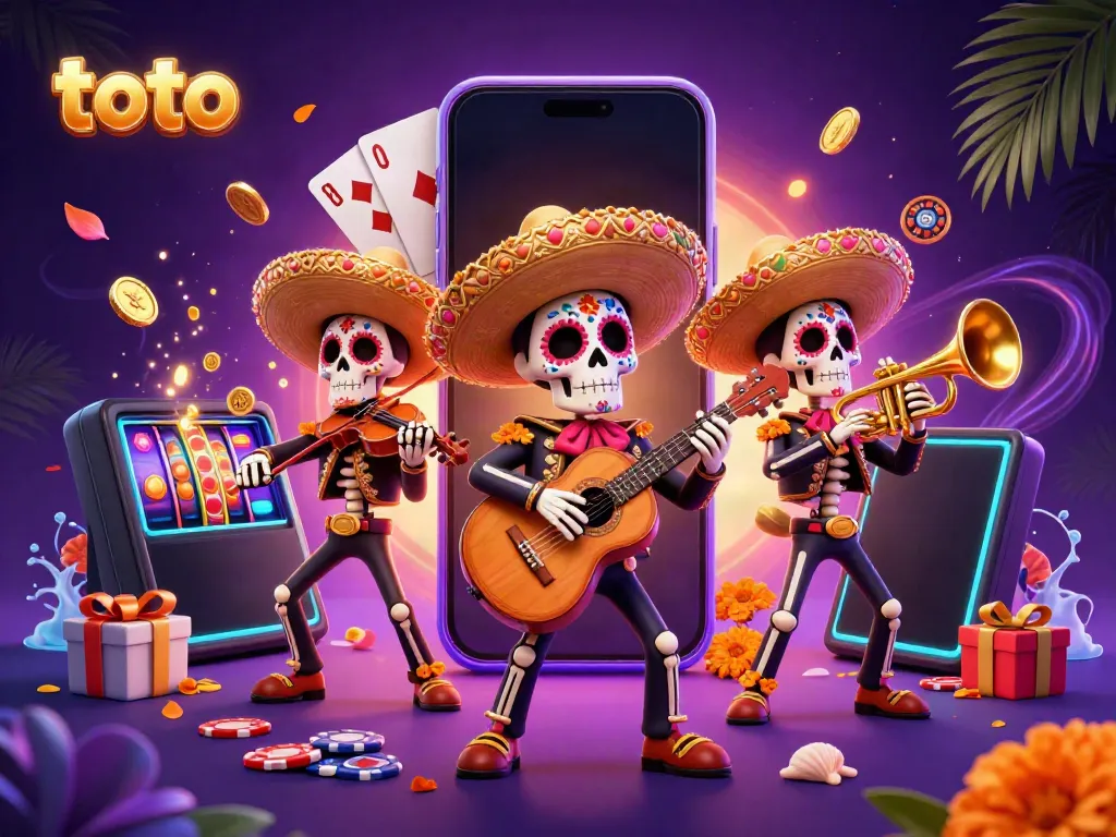 Experience thrilling gameplay with Toto-inspired casino elements featuring a mariachi band.