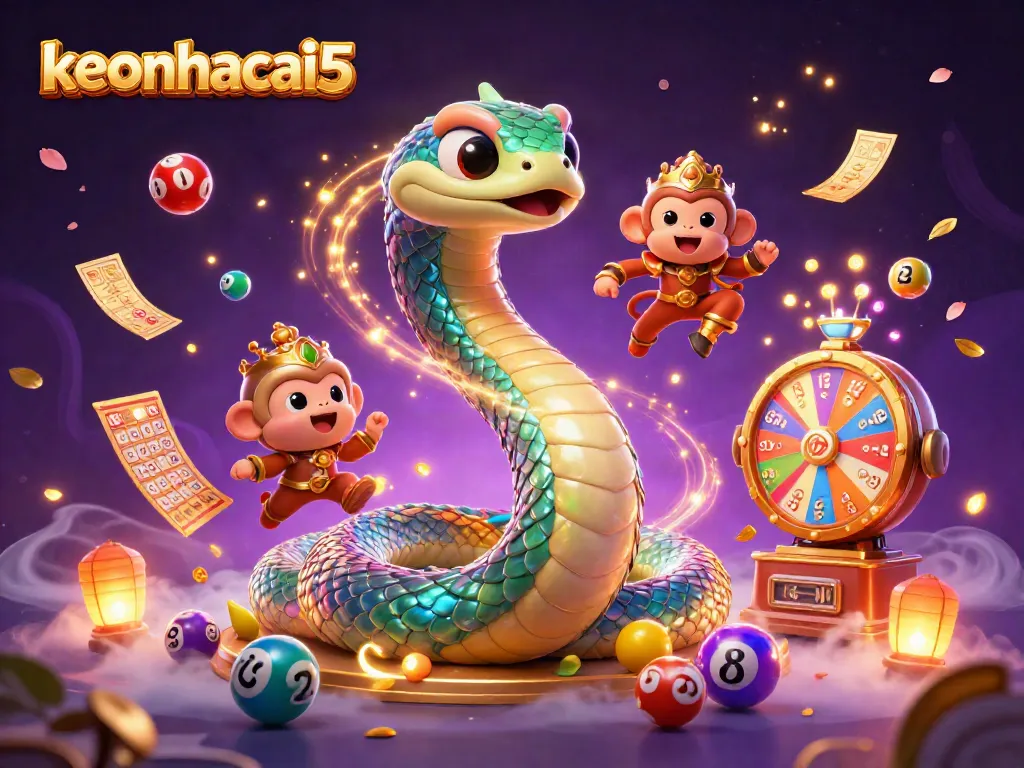 Engage with keonhacai5 while experiencing lively lottery excitement through dynamic illustrations.