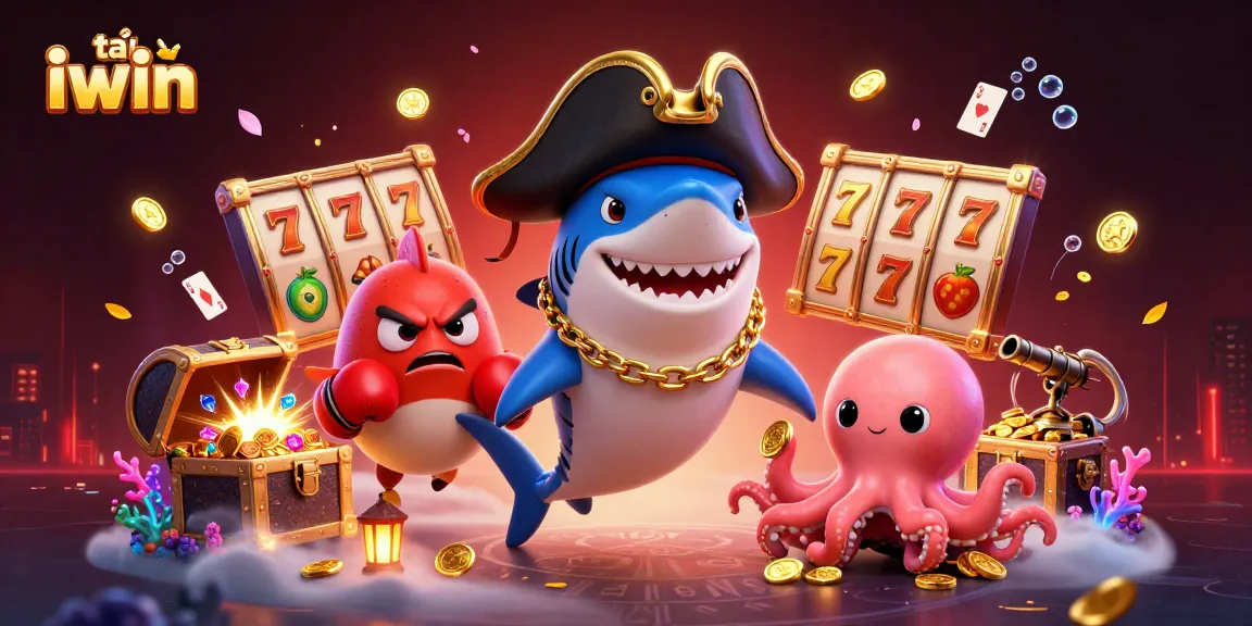 Experience the excitement of tải iwin with dynamic characters, treasure, and colorful gambling elements.