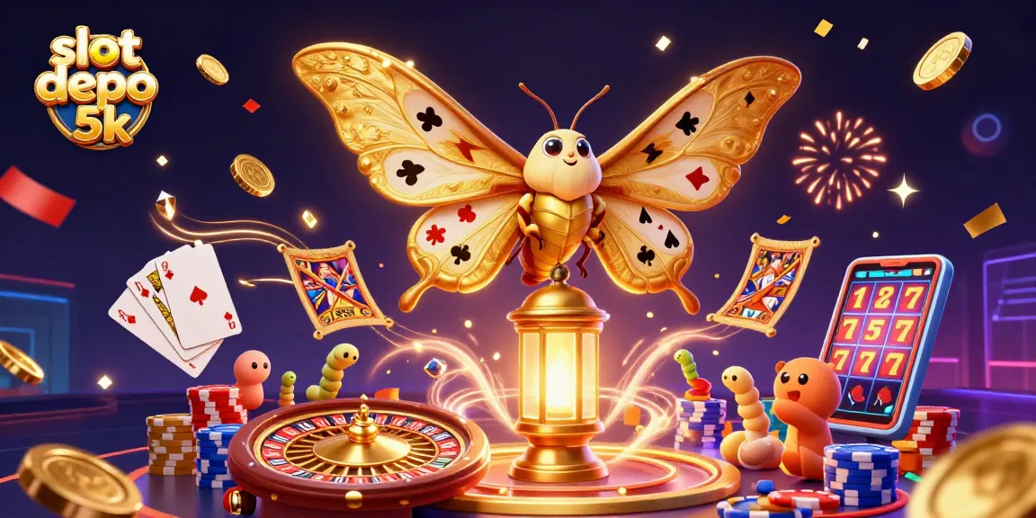 Experience the excitement of slot depo 5k with vibrant casino scenes and majestic characters.